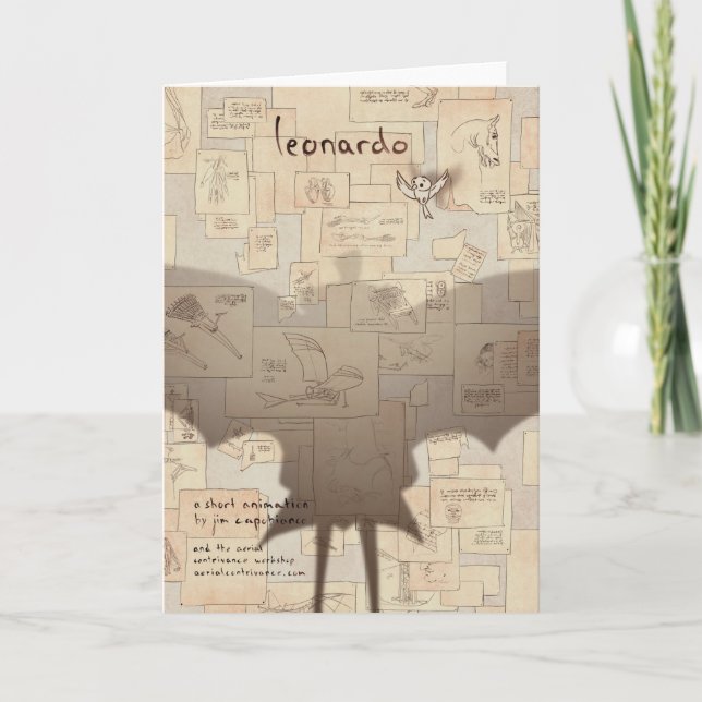 Cartão Leonardo poster art by Valentin Fischer (Frente)