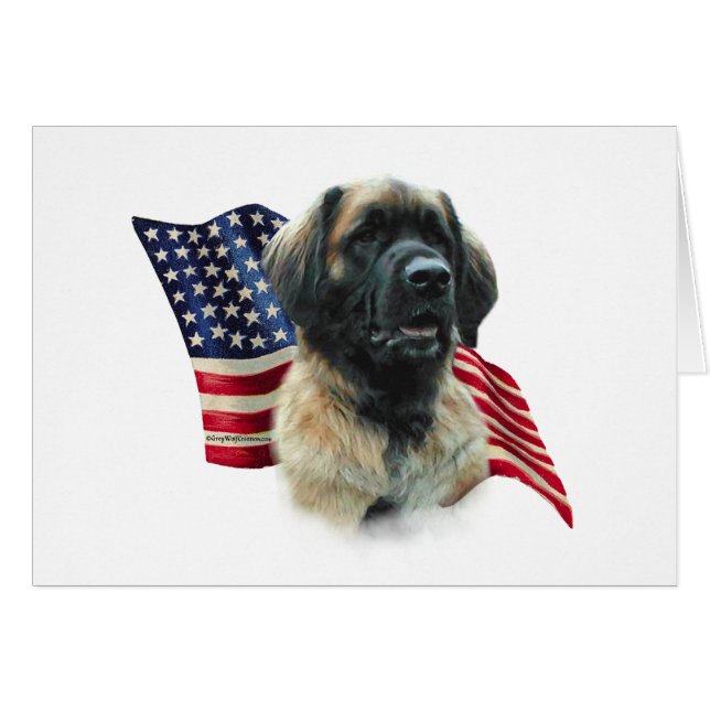 Cartão Leonberger Flag (Frente Horizontal)