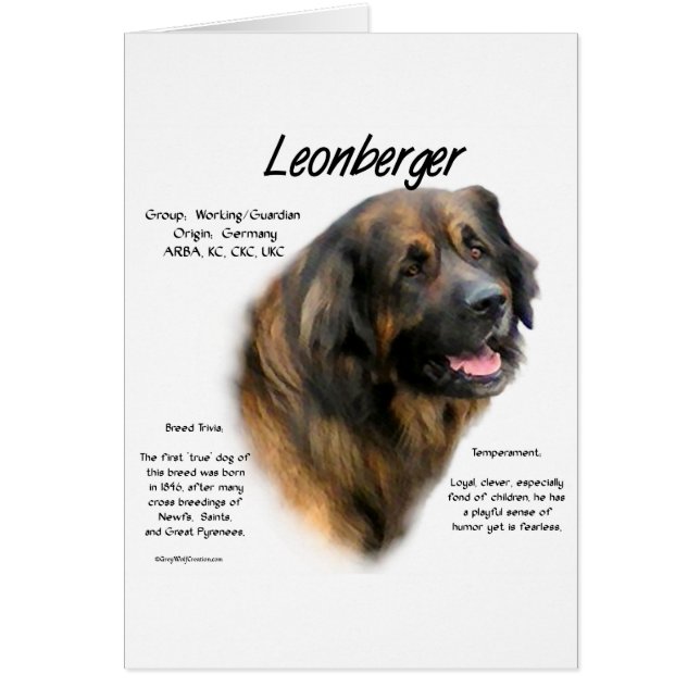 Cartão Leonberger History Design (Frente)