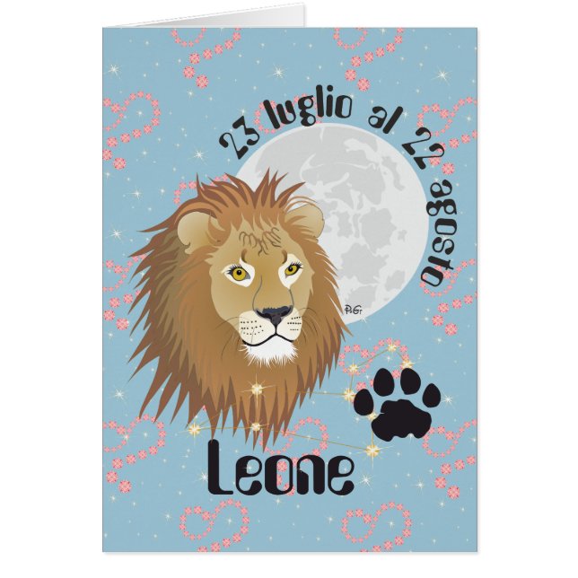 Cartão Leone 23 luglio al 22 Biglietti d'auguri (Frente)