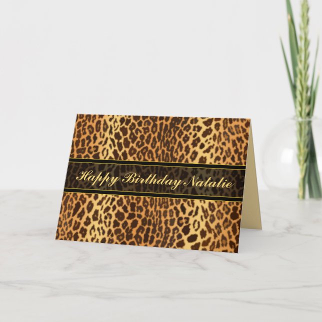 Cartão Leopard Animal Print Personalizado (Frente)