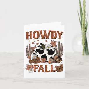 Cartão Leopard Howdy Fall Western Pumpkin outono Tha