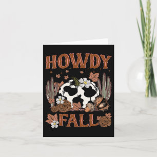 Cartão Leopard Howdy Fall Western Pumpkin outono Tha