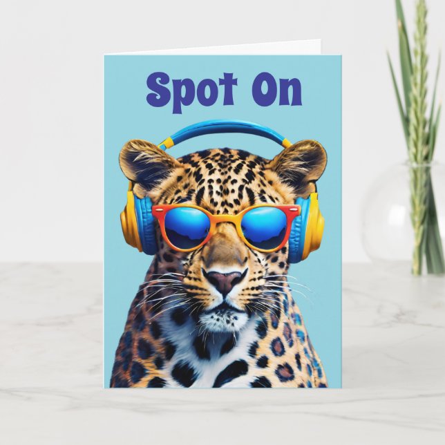 Cartão Leopard Jammin" (Frente)