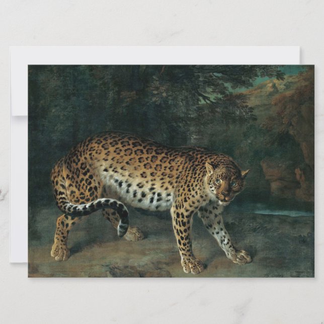 Cartão Leoparda (por Jean-Baptiste Oudry) (Frente)