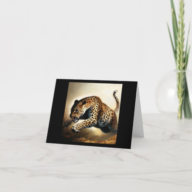 Cartão Leopardo (12) Gato selvagem (Frente)