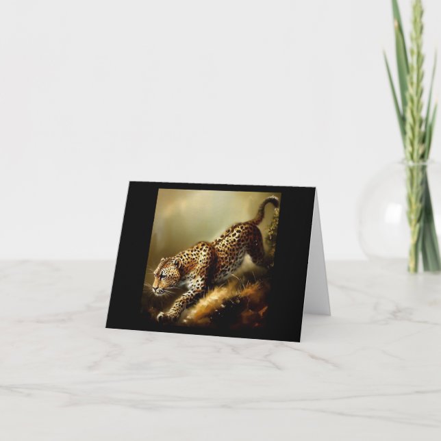 Cartão Leopardo (9) Gato selvagem (Frente)