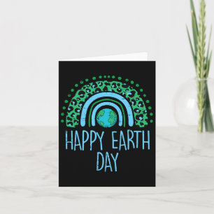 Cartão Leopardo-arco-íris Feliz Dia da Terra Cachorro