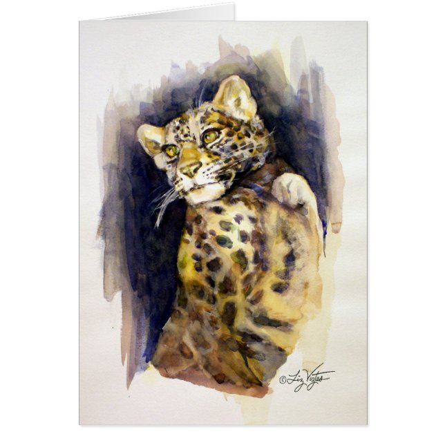 Cartão Leopardo de Neve (Frente)