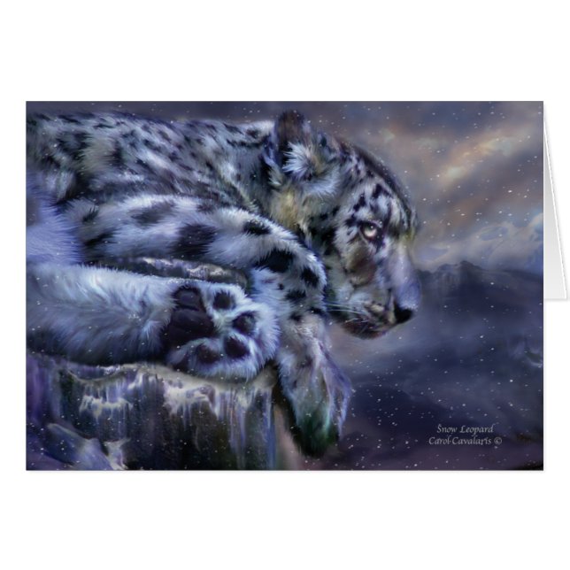 Cartão Leopardo de neve ArtCard (Frente Horizontal)