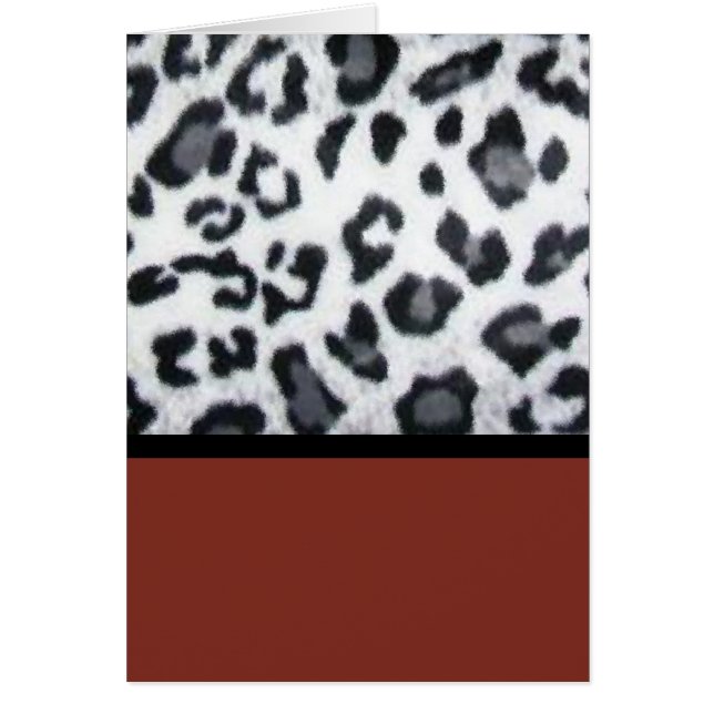 Cartão leopardo de neve com vermelho (Frente)