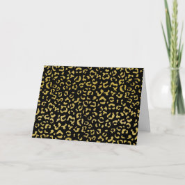 Cartão Leopardo Dourado, Brilhante Dourada, Padrão-Leopar