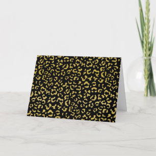 Cartão Leopardo Dourado, Brilhante Dourada, Padrão-Leopar