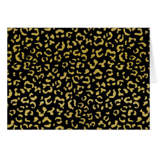Cartão Leopardo Dourado, Brilhante Dourada, Padrão-Leopar