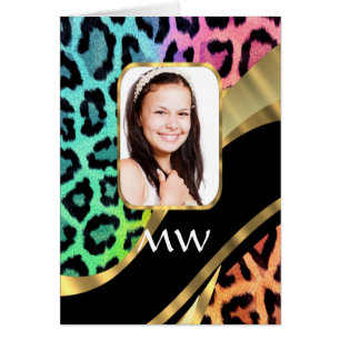 Cartão Leopardo multicolor