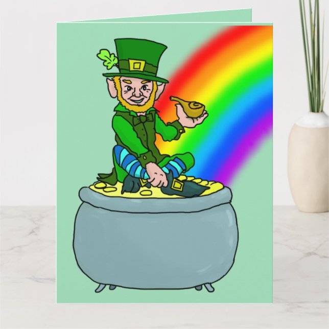 CARTÃO LEPRECHAN & RAINBOW ST.PATRICK'S DAY BIG CARDS (Frente)