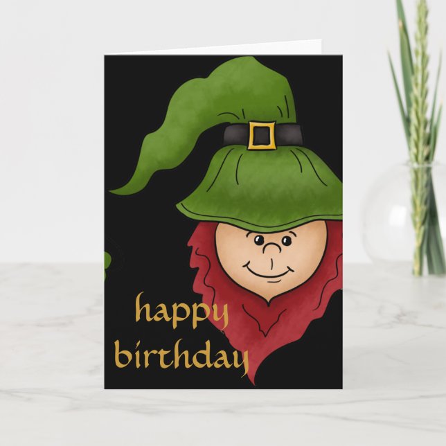 Cartão Leprechaun Happy March Birthday Card (Frente)