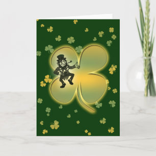 Cartão Leprechaun irish luck shamrocks cards