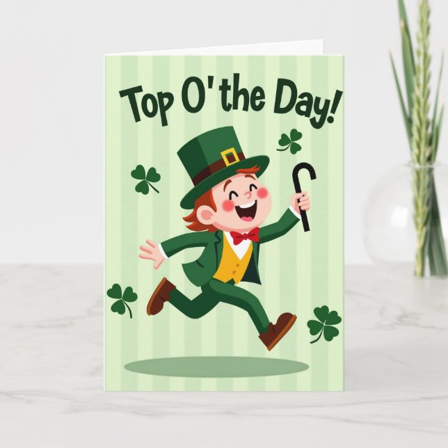 Cartão Leprechaun Joy Illustration Card (Frente)