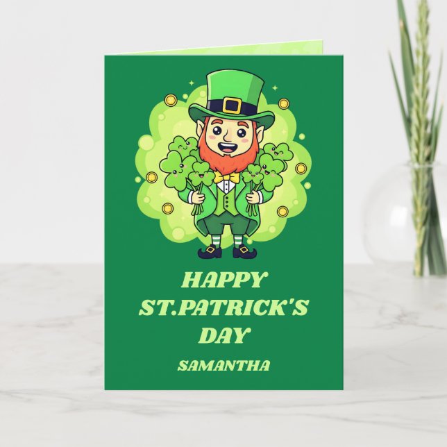 Cartão Leprechaun Love St. Patrick’s Day Card (Frente)
