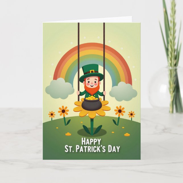 Cartão Leprechaun Luck Vector Art Card (Frente)