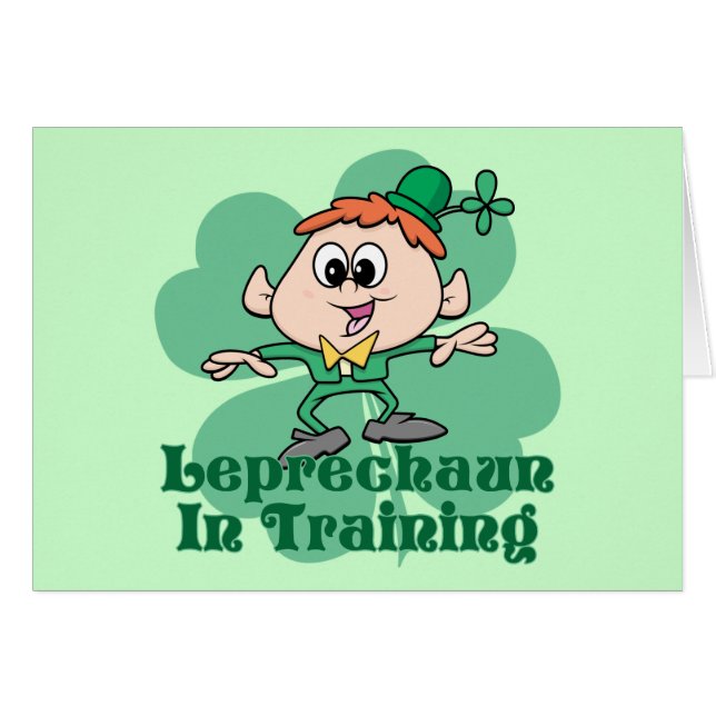 Cartão Leprechaun no treinamento (Frente Horizontal)
