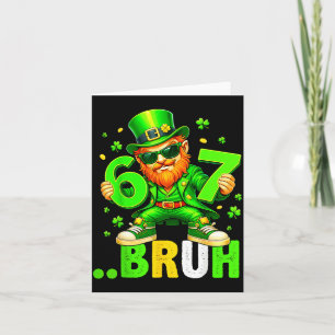 Cartão Leprechaun seis sete bruh para menina mulher st