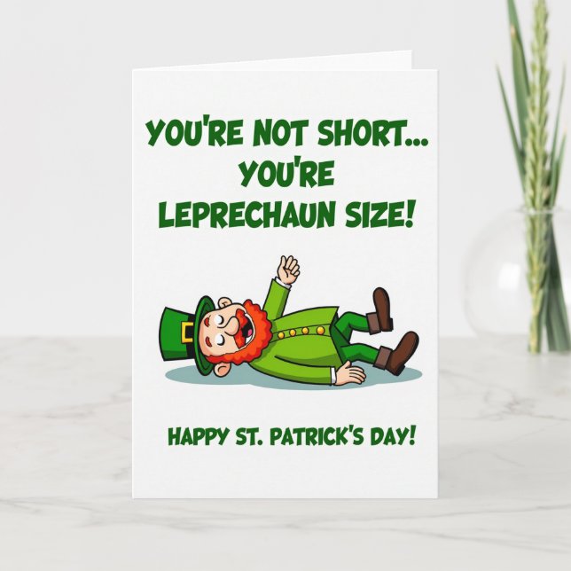 Cartão Leprechaun Size St Patricks Card (Frente)