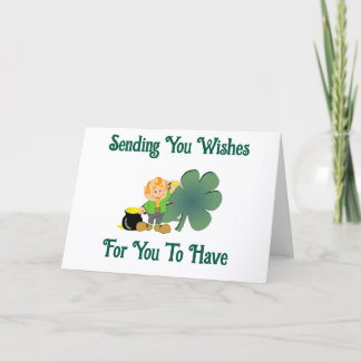 Cartão Leprechaun With Gold Greeting Card