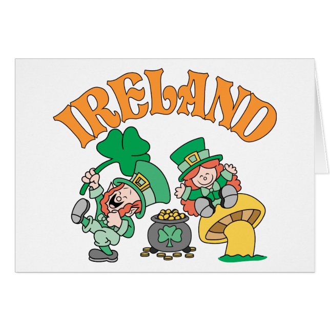 Cartão Leprechauns de Ireland (Frente Horizontal)