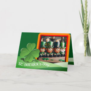 Cartão Leprechauns texto de Dia de São Patrício + adicion