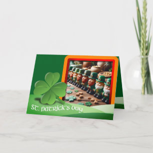 Cartão Leprechauns texto de Dia de São Patrício + adicion