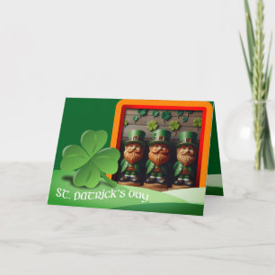 Cartão Leprechauns texto de Dia de São Patrício + adicion