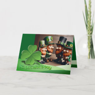 Cartão Leprechauns texto de Dia de São Patrício HGCO2