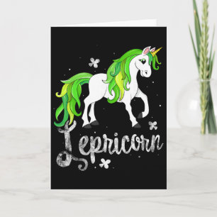 Cartão Lepricorn Leprechaun Unicorn Dia de São Patrício C