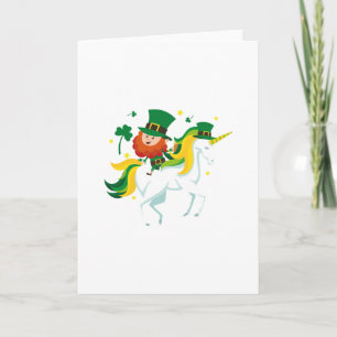 Cartão Lepricorn Unicorn St Patricks Day Kids or Girl