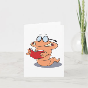 Cartão Lerdo Bibliófilo Lendo Um Livro