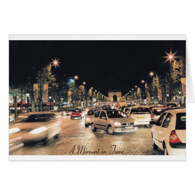 Cartão Les Champs-Elysées. Paris. (Um momento no tempo) (Frente Horizontal)