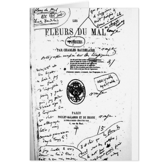 Cartão Les Fleurs du Mal 2 - Baudelaire (Frente)