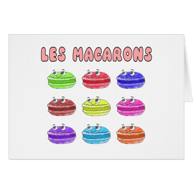 Cartão Les Macarons — Cartoon (Frente Horizontal)