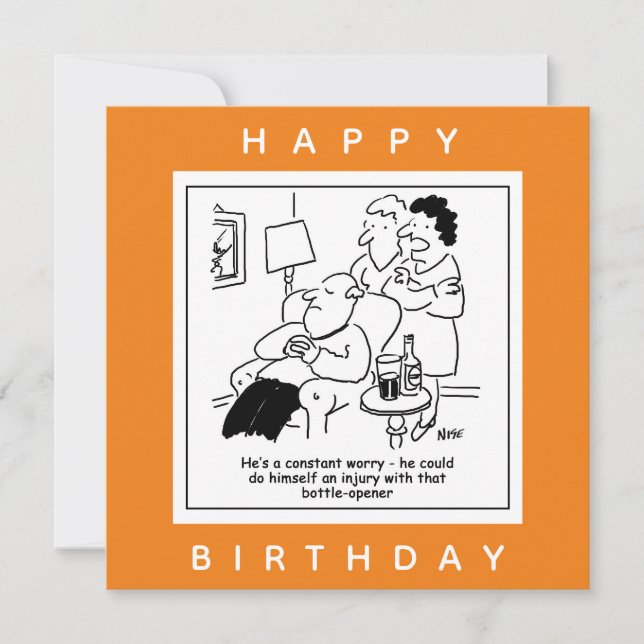 Cartão Lesão com Cartoon de Preocupação de abertura de Ga (Frente)