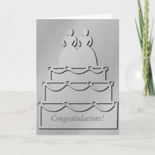 Cartão lésbica de prata do bolo de casamento