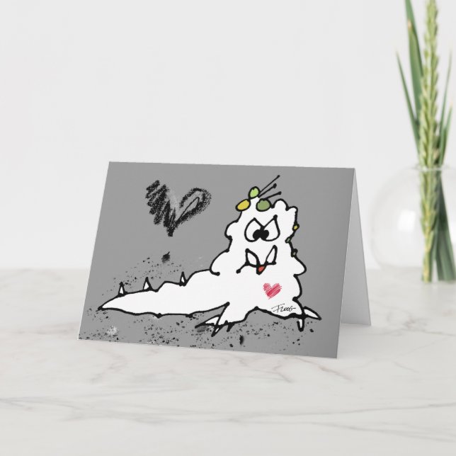 Cartão Lesma de Amor Monstro de Desenho Animado (Frente)