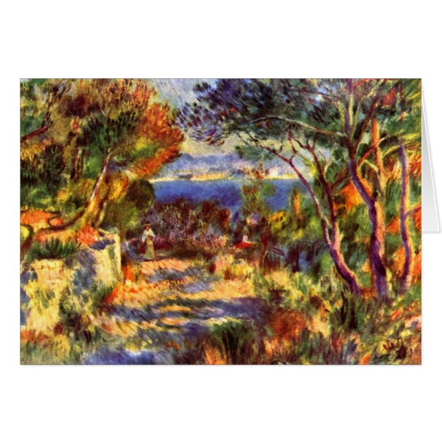 Cartão L'Estaque de Pierre Renoir, Impressionismo Vintage (Frente Horizontal)