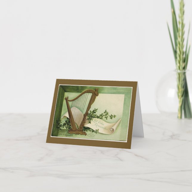 Cartão Let Erin Remember St. Patrick's Day Gold Note Card (Frente)