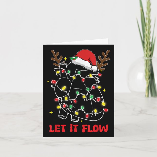 Cartão Let It Flow Anatomia Coração Enfermeira Sant diver (Frente)