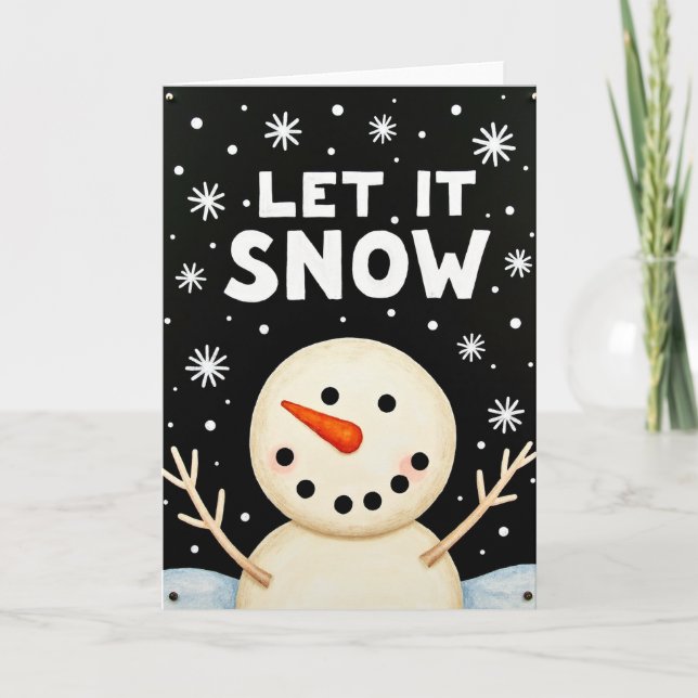 Cartão Let It Snow Snowman Card (Frente)