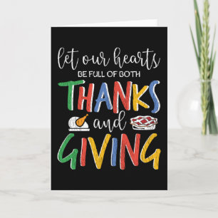 Cartão Let Our Heart Be Full Of Both Thanks And Giving