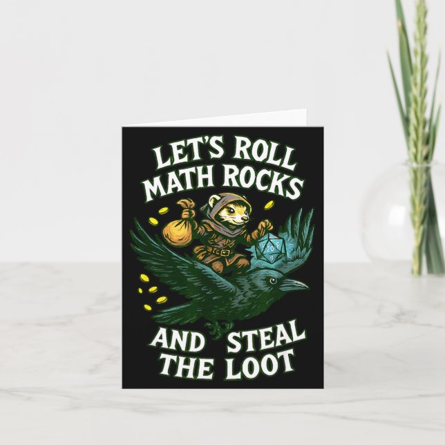 Cartão Let’s Roll Math Rocks And Steal The Loot Rogue Cro (Frente)