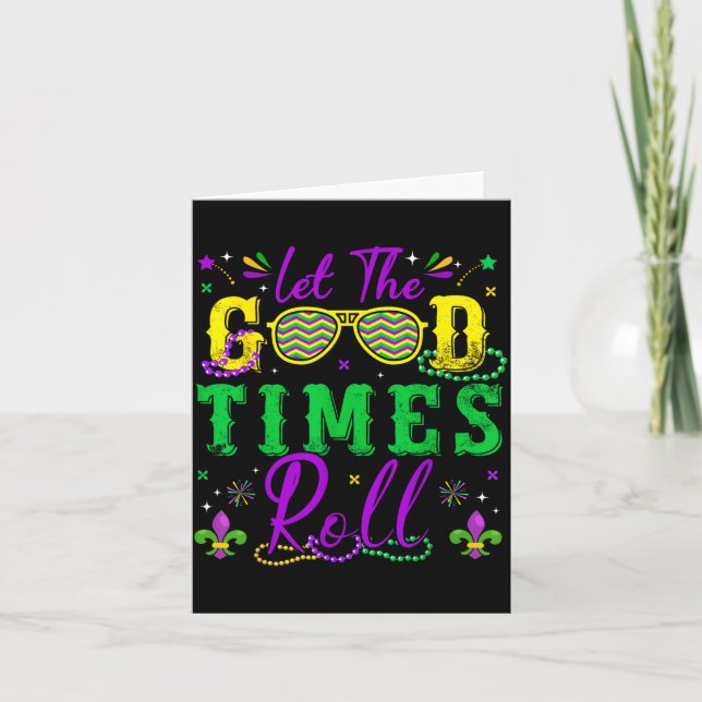 Cartão Let The Good Times Roll Mardi Gras New Orleans Men (Frente)